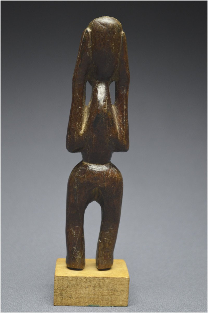 Democratic Republic Of Congo (formerly Zaire), Lega People, Bwami Society, Middle Of The 20th Century, Ancient  Anthropomorphic Katanda Fetish With Shiny Patina-photo-2