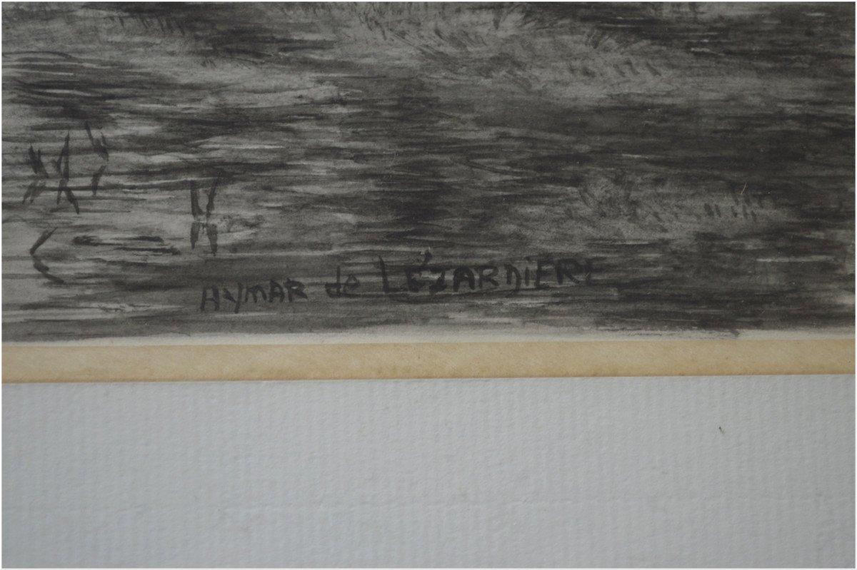 French School, Second Half Of The 20th Century, Important Ink On Paper Depicting A Forest, Signed De Lézardière-photo-4