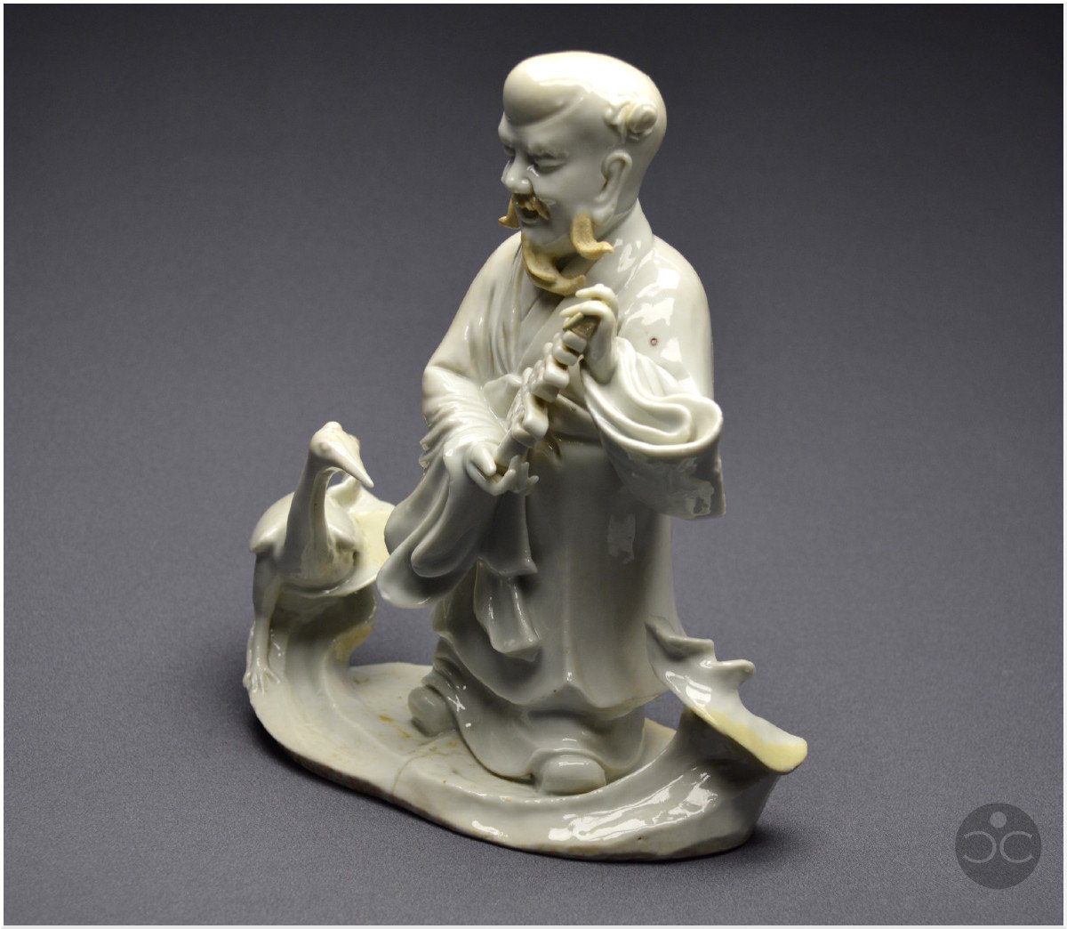 China, 18th Century, Chinese White Porcelain Group Representing The Taoist God Shoulao-photo-5