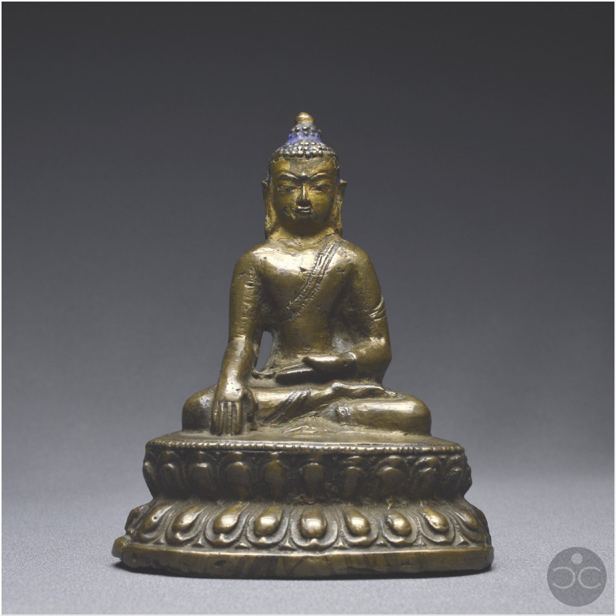 Tibet occidental, XIIIème-XIVème siècle, Représentation de Bouddha en bronze à patine brune