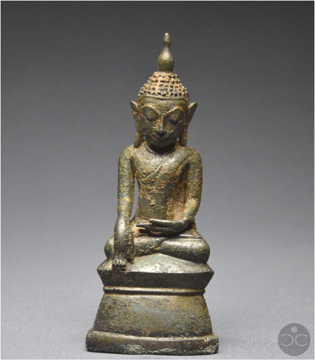 Birmanie, État Shan, XVIIIème siècle, Bouddha Maravijaya en bronze-photo-2