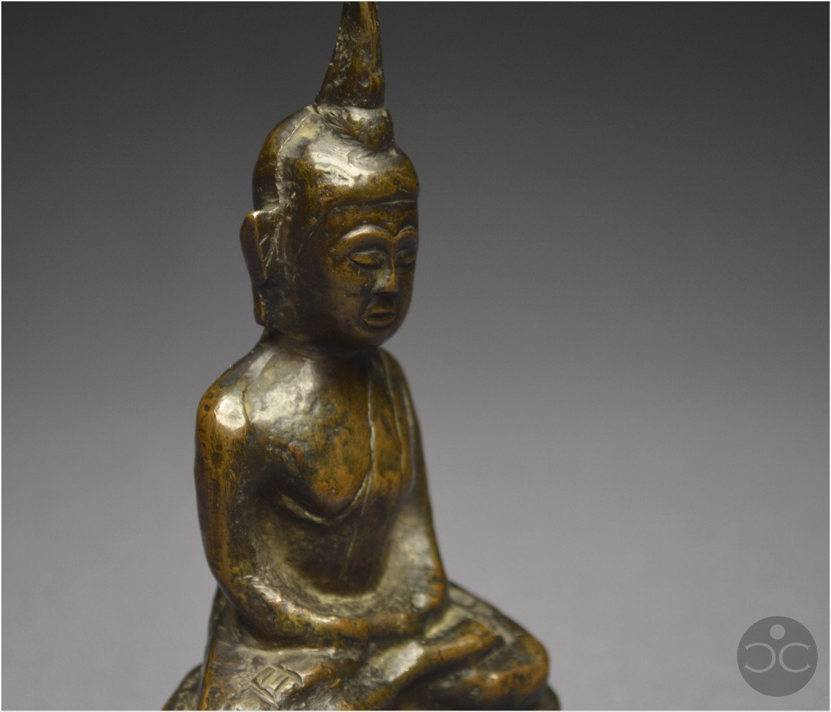 Cambodia / Laos, 18th Century, Old Maravijaya Buddha In Bronze With Brown Patina-photo-4