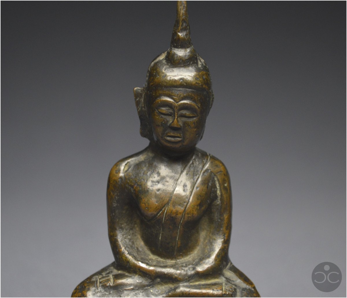 Cambodia / Laos, 18th Century, Old Maravijaya Buddha In Bronze With Brown Patina-photo-5