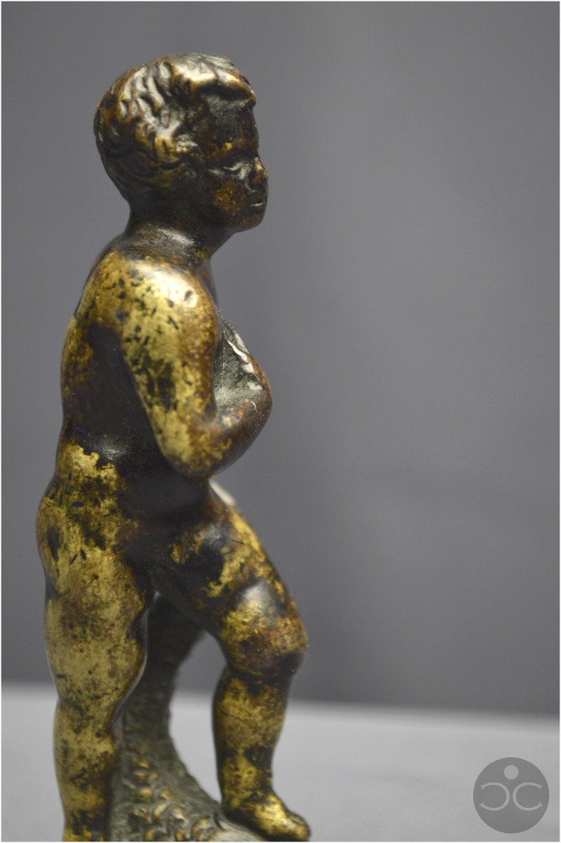 Rennaissance italienne, XVIème siècle, Bronze représentant Neptune enfant juché sur un dauphin-photo-4