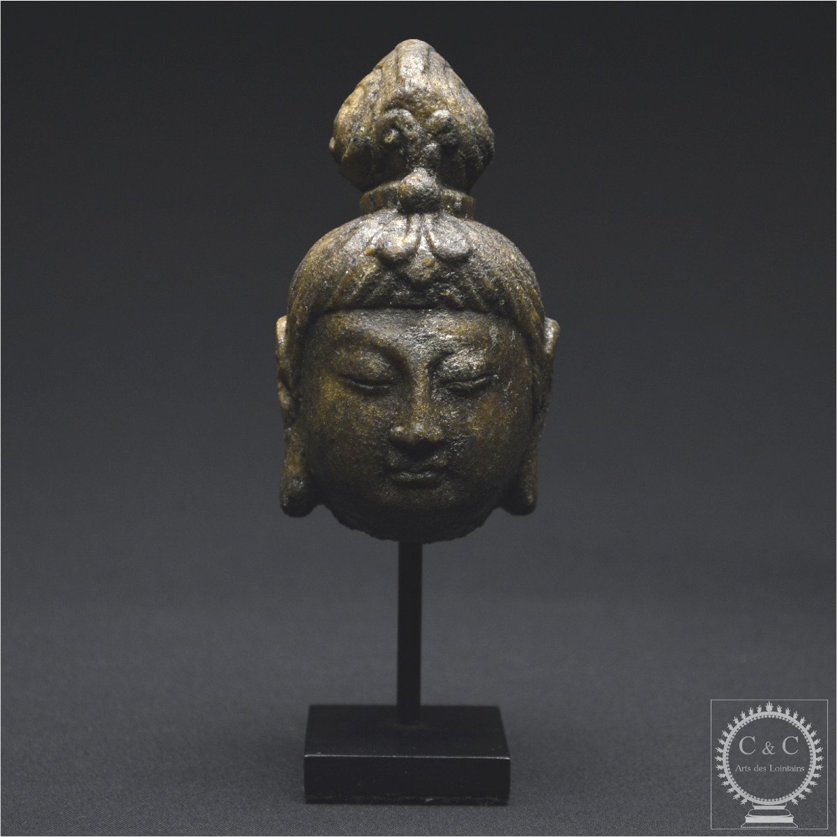 China, Tang Dynasty (618-907 Ad), Amber-colored Stone Bodhisattva Head-photo-2