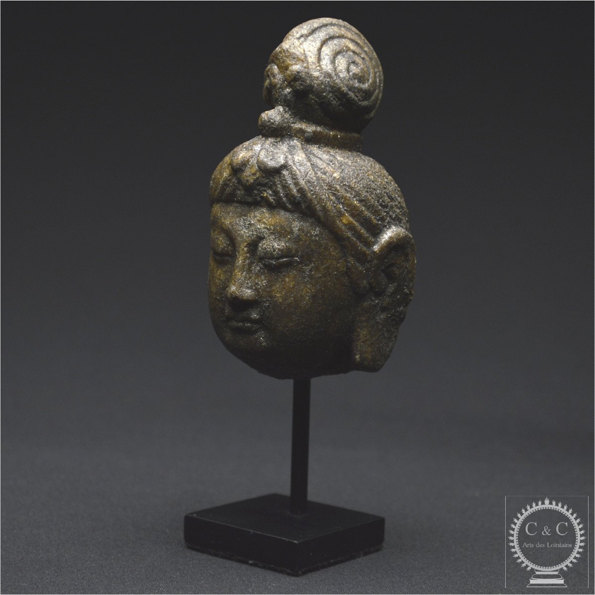 China, Tang Dynasty (618-907 Ad), Amber-colored Stone Bodhisattva Head-photo-4