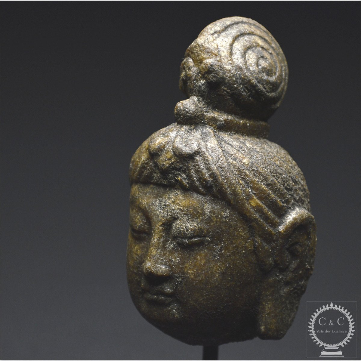 China, Tang Dynasty (618-907 Ad), Amber-colored Stone Bodhisattva Head-photo-8