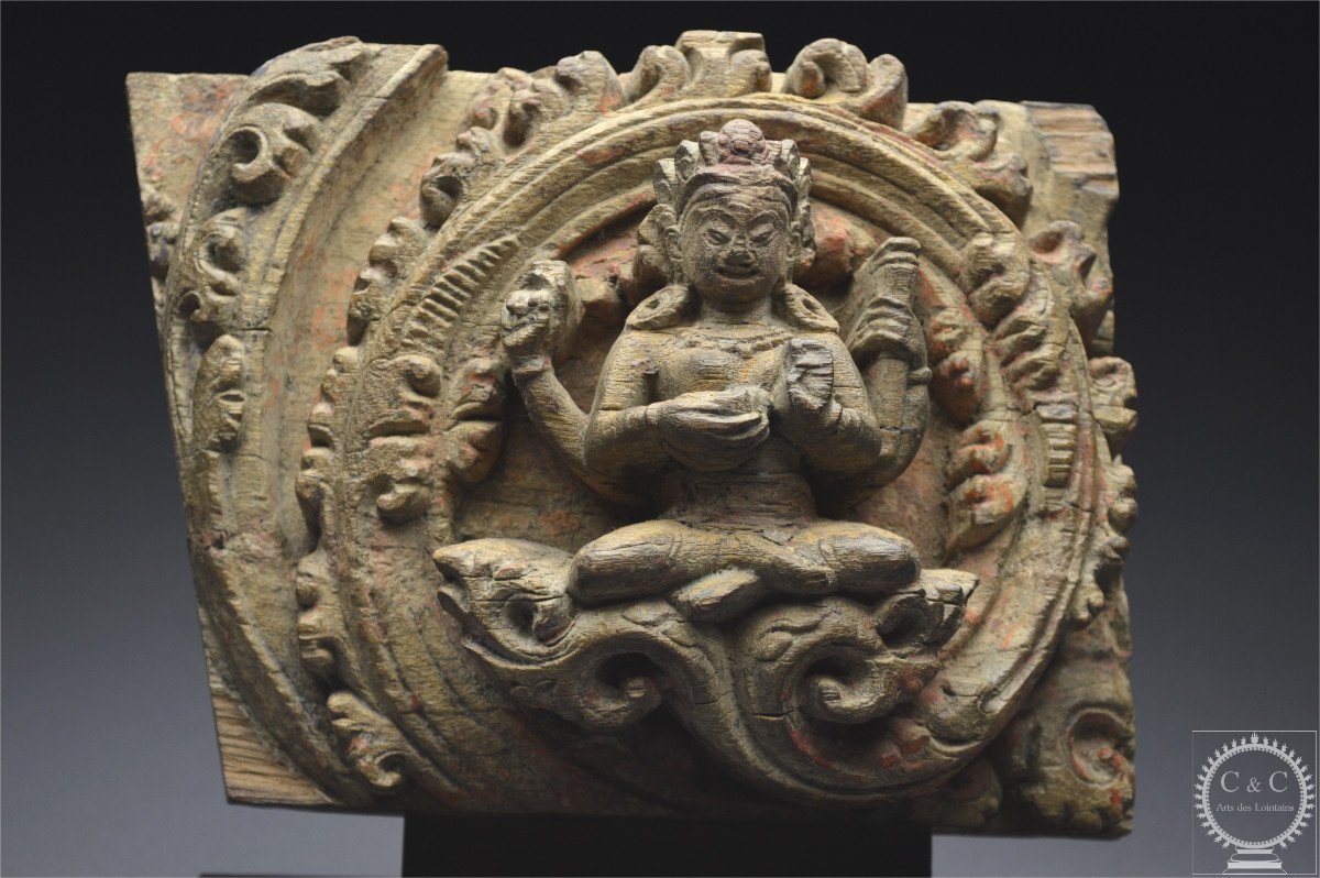 Nepal-kathmandu Valley, 14th-15th Century, High Relief Sculpture Representing Vaishnavi-photo-4