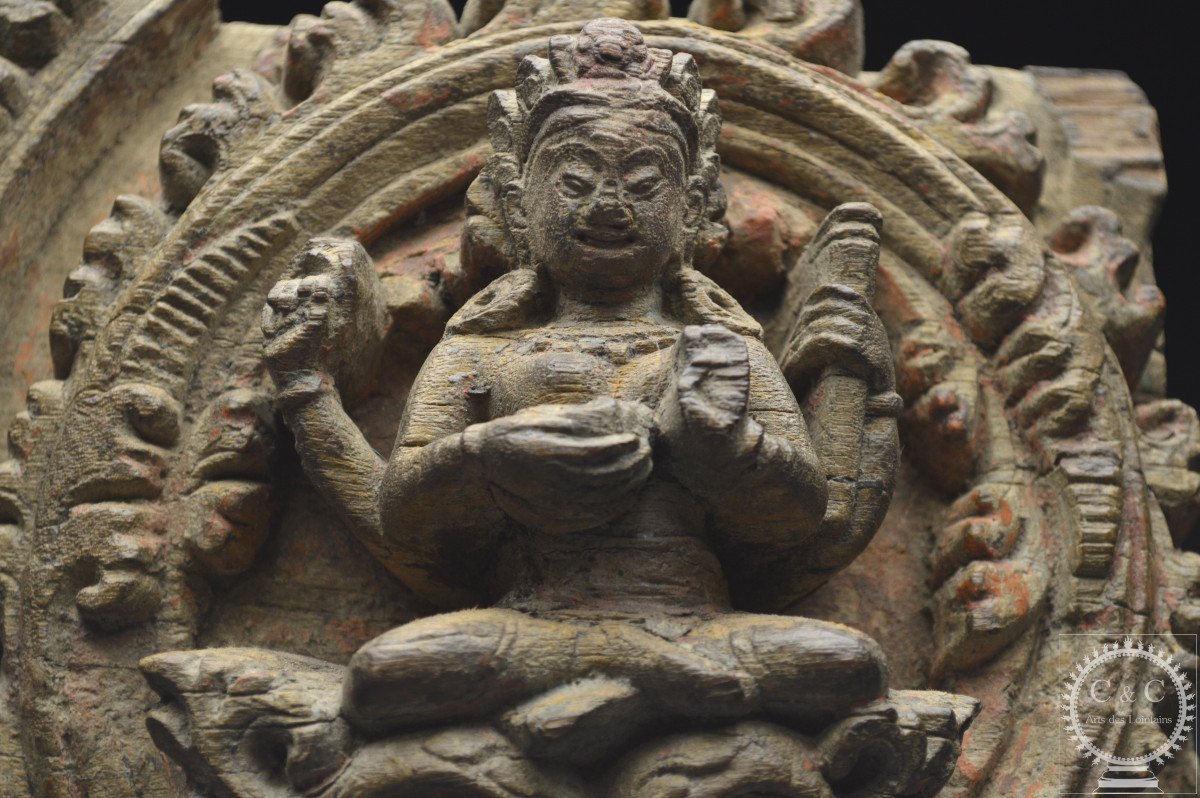 Nepal-kathmandu Valley, 14th-15th Century, High Relief Sculpture Representing Vaishnavi-photo-7