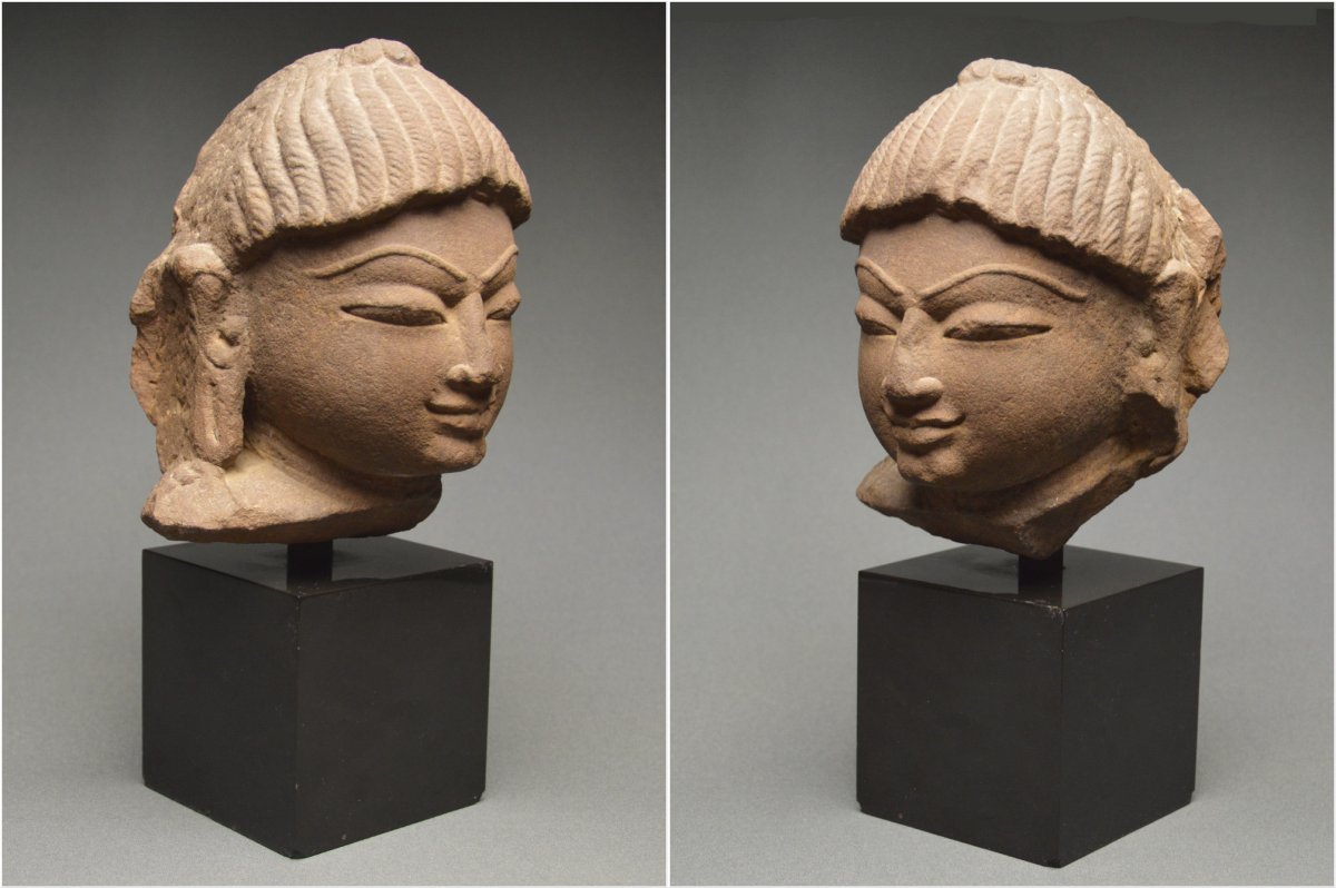 India, 10th - 13th Century, Jain Culture, Important Sandstone Head Of Tirthankara-photo-2