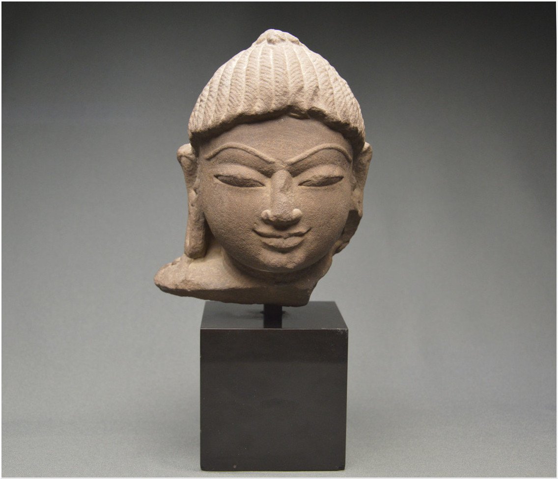 India, 10th - 13th Century, Jain Culture, Important Sandstone Head Of Tirthankara