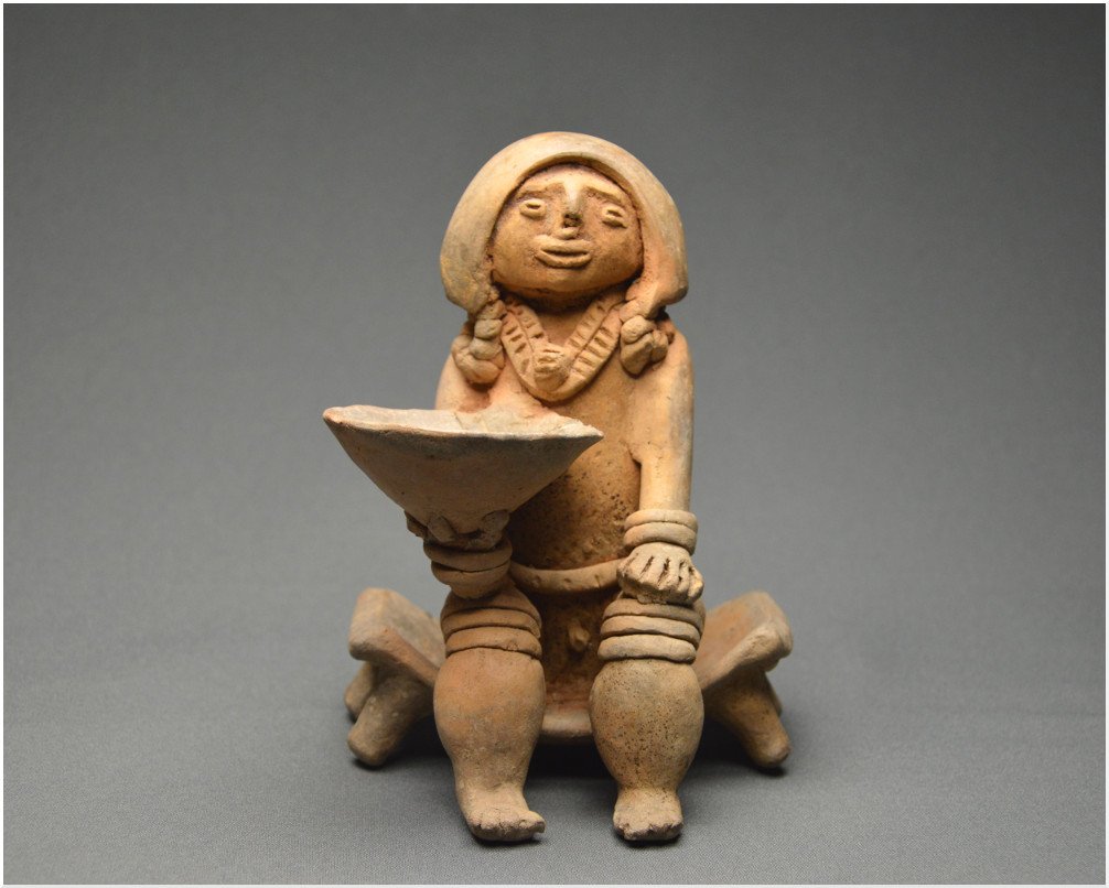 Colombia, Tayronas Culture, 800 - 1200 Ad. Large Representation Of A Ceramic Shaman-photo-2