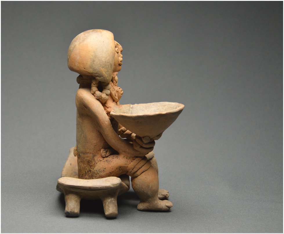 Colombia, Tayronas Culture, 800 - 1200 Ad. Large Representation Of A Ceramic Shaman-photo-1