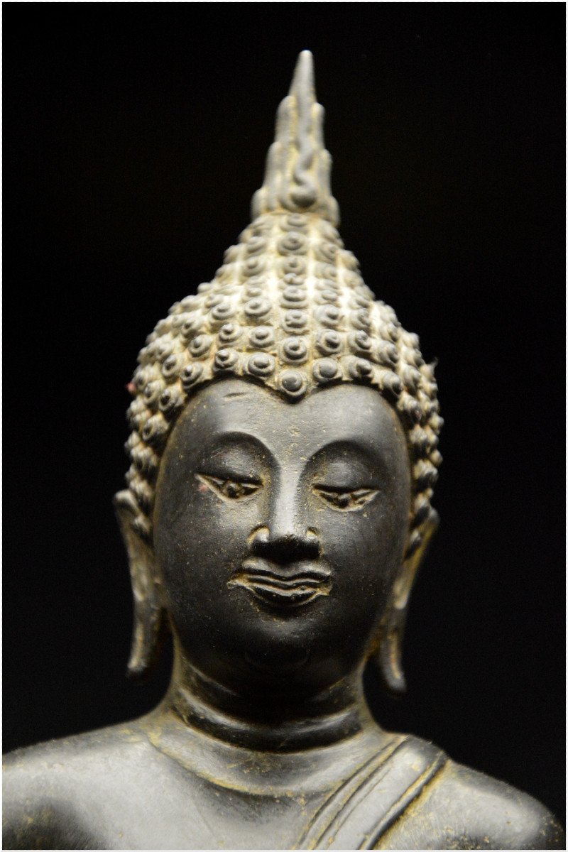 Ancien Royaume de Siam, Fin XIXème - début XXème siècle, Représentation en bronze du Bouddha marchant-photo-4