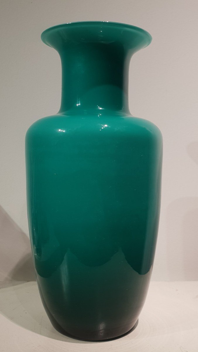 Vase En Verre Labuan Venini Murano Vert Turquoise