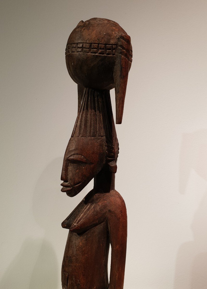 Senufo Statue, Seated Woman, Ivory Coast-photo-2