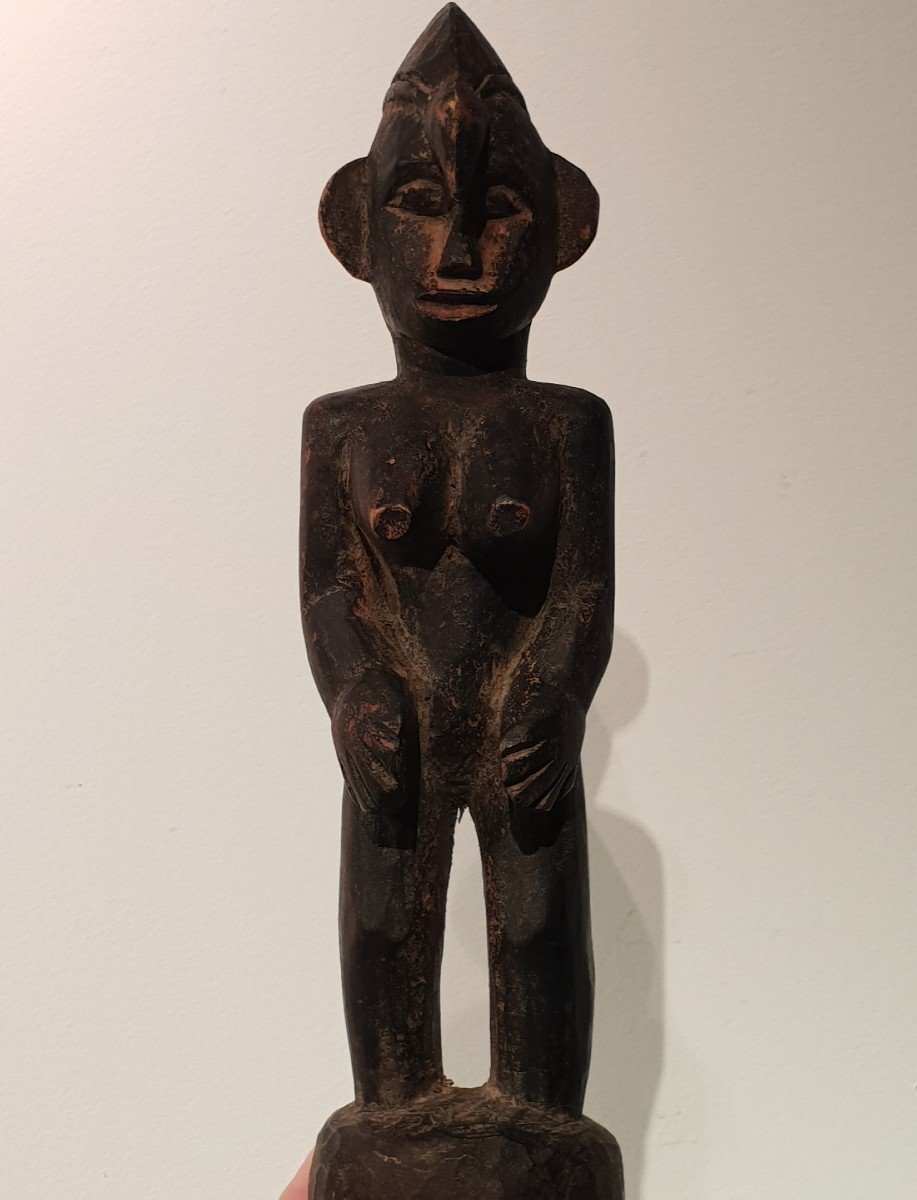 Statue Senufo Femme Debout. Travail Ancien.-photo-2