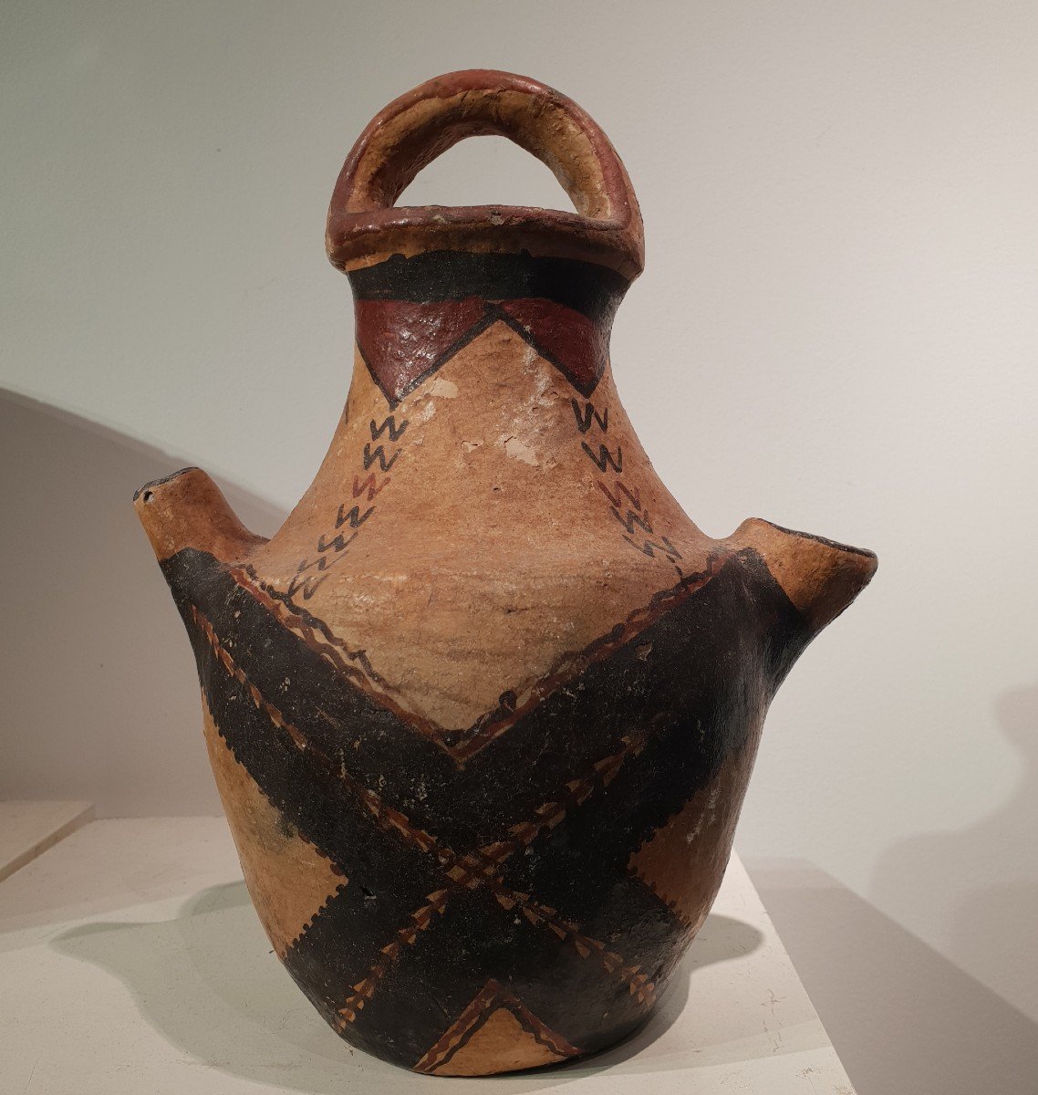 Berber Jug, Painted Terracotta, Morocco -photo-3