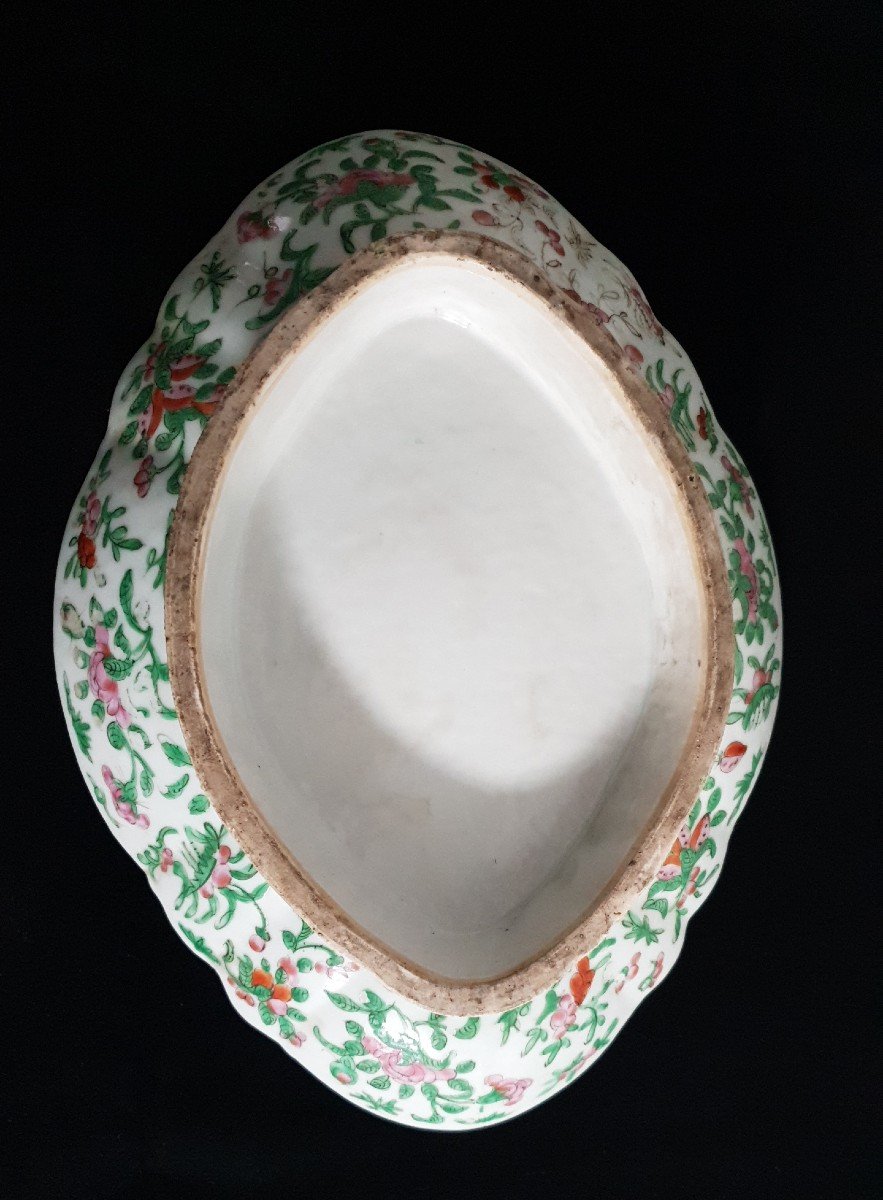 Grande Coupe En Porcelaine De Canton, Famille Verte, 19ème -photo-1