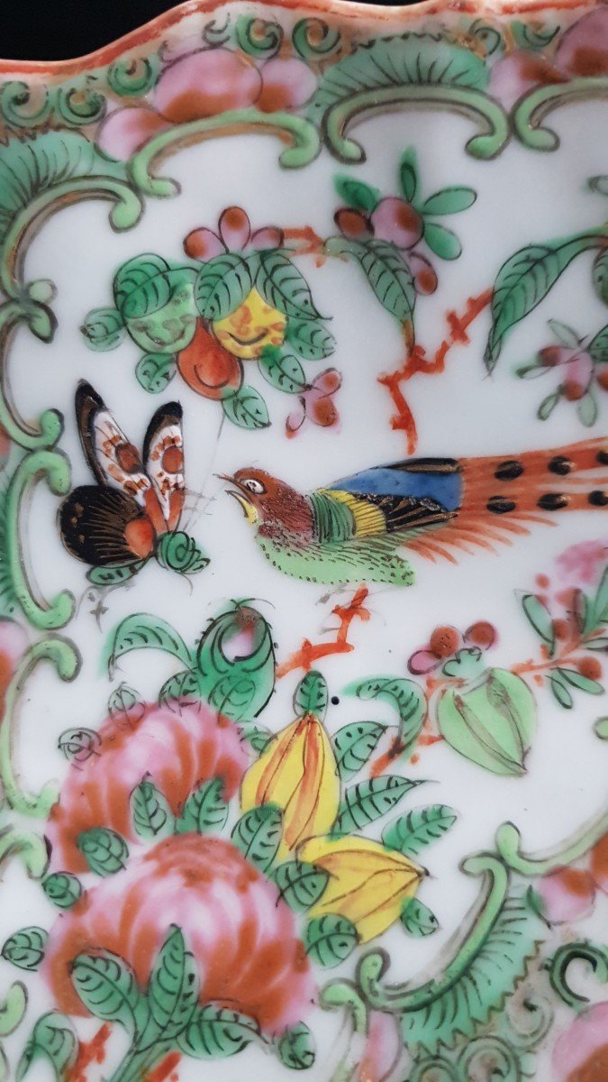 Large Canton Porcelain Bowl, Famille Verte, 19th Century -photo-5