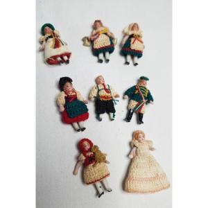 Rare Set Of 8 Carl Horn Doll, Circa 1900