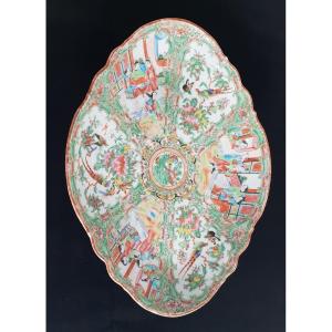 Large Canton Porcelain Bowl, Famille Verte, 19th Century 