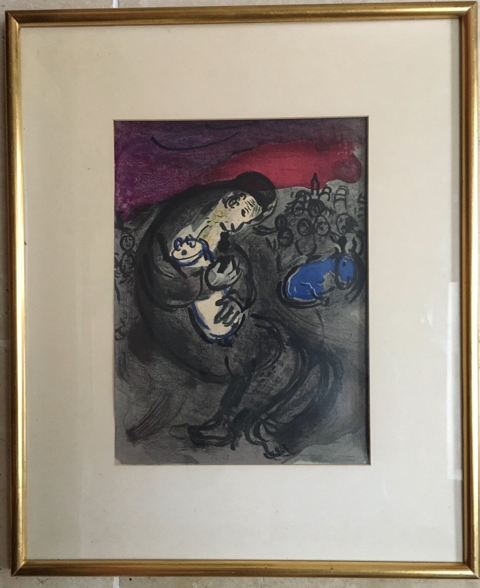 Lithographie Originale  Marc Chagall Mourlot 1956-photo-2