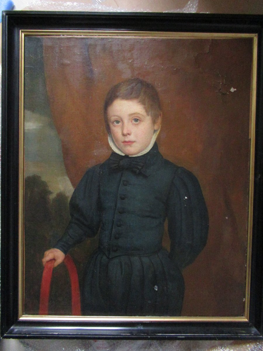 Portrait d'Enfant Au Cerceau XIX