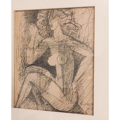 Marcel Gromaire Dessin à L Encre Femme Nue