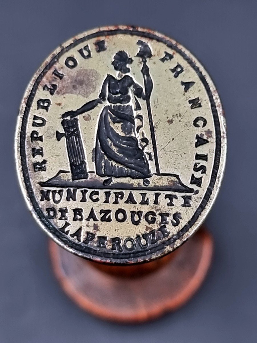 Stamp Seal Municipality Bazouges La Pérouse Brittany French Revolution Period