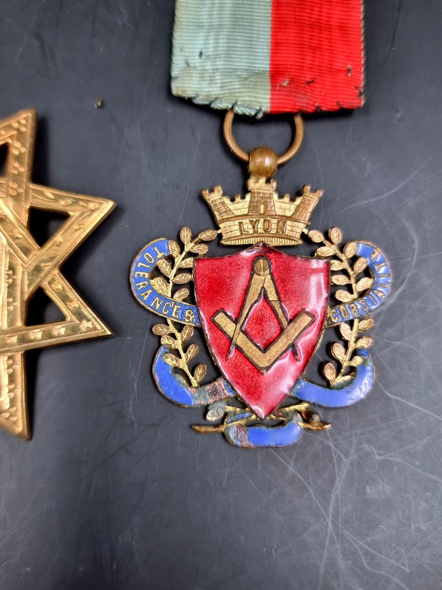 Set Of Freemason Medals Lodges Of Lyon-photo-2
