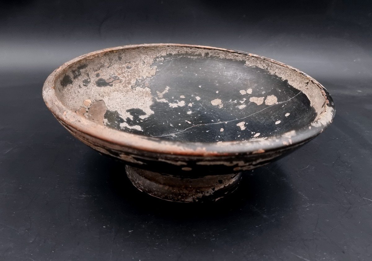 Classic Period Black Glazed Ceramic Bowl-photo-2