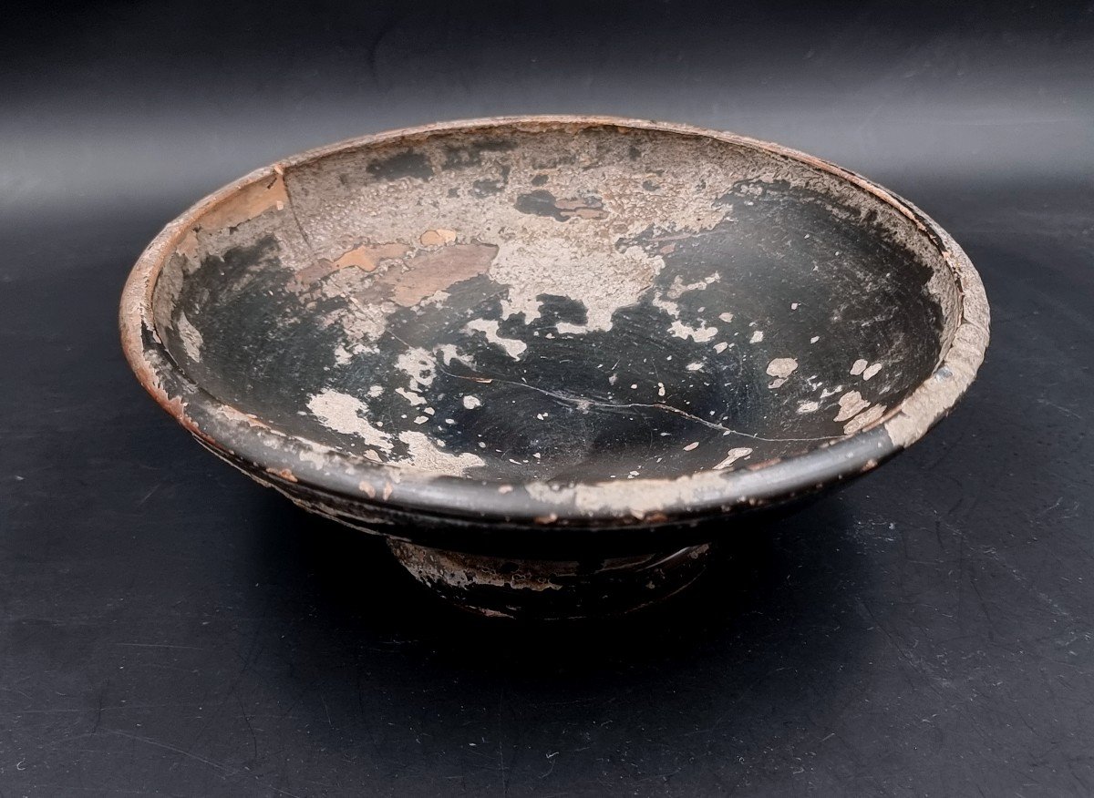 Classic Period Black Glazed Ceramic Bowl