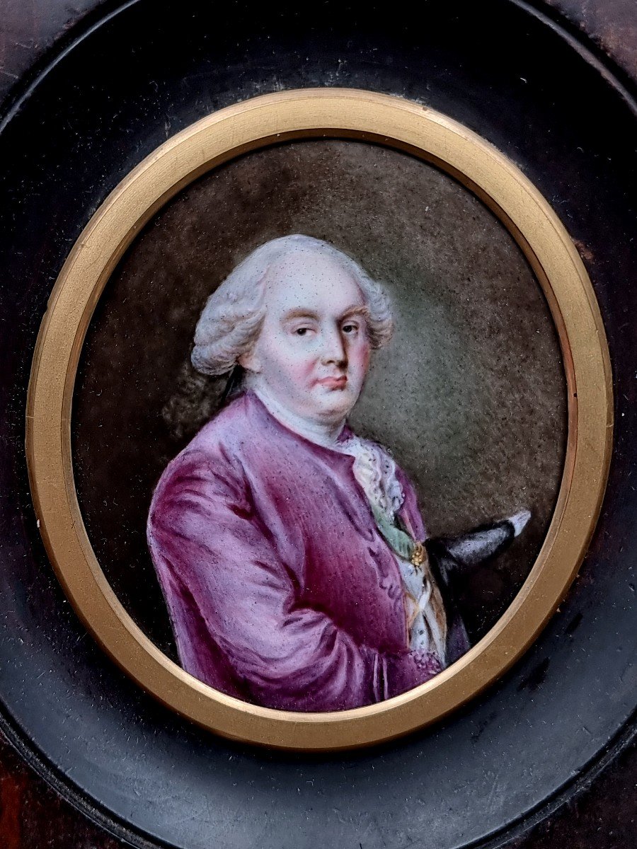 Miniature On Porcelain Of The Count Of Angiviller Marshal De Camp-photo-2