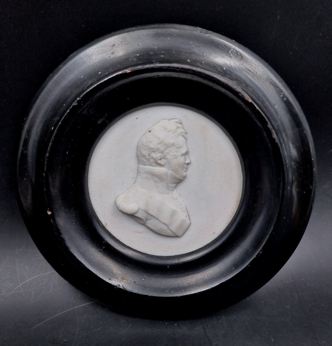 Framed Biscuit Medallion Depicting Alexander I Of Russia In Profile