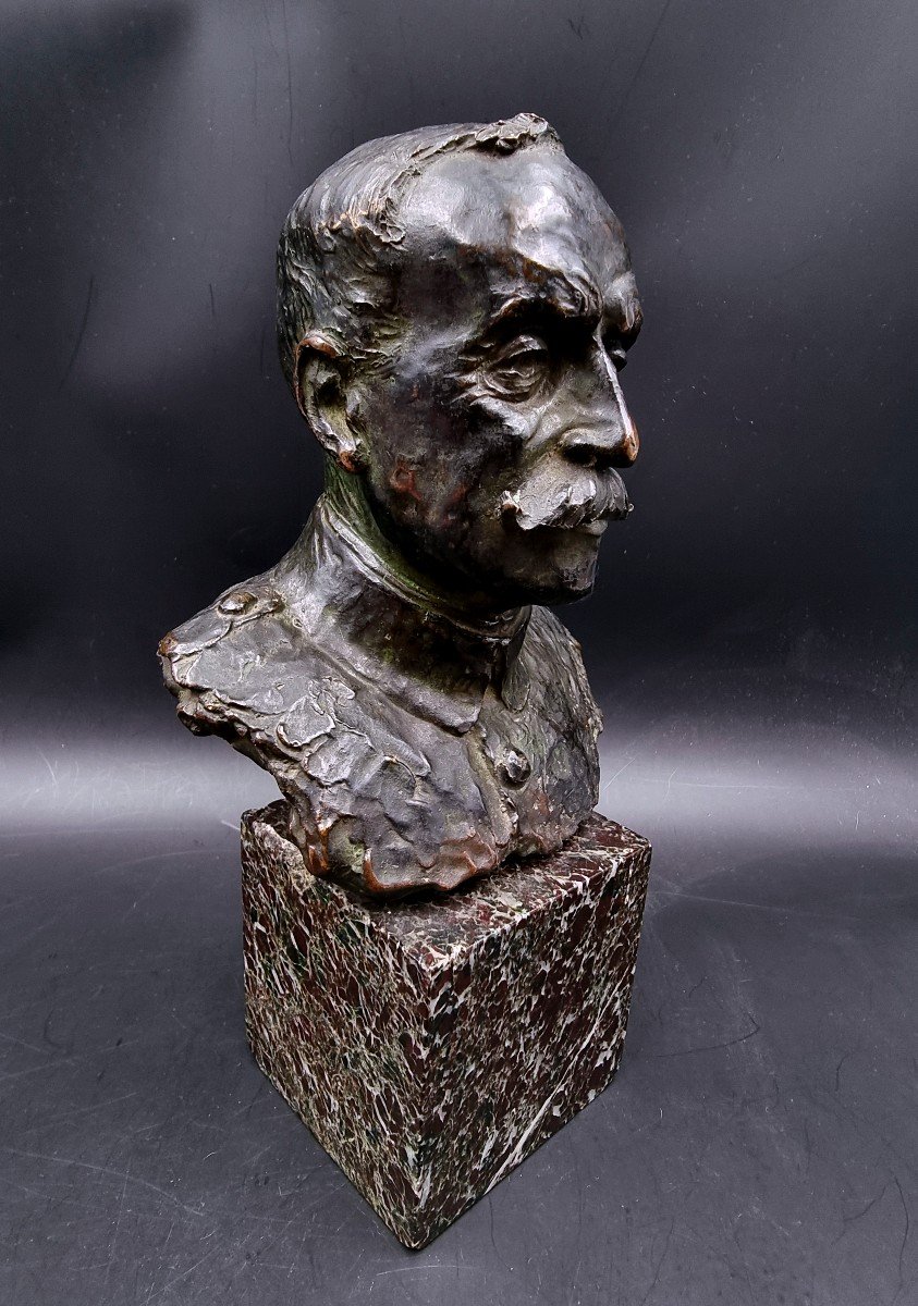  Bust Of Marshal Foch Bronze Signed On The Shoulder François Cogné Valsuani Lost Wax Founder-photo-2