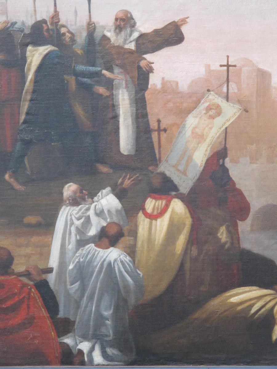 Table Preaching Crusade Stone The Hermit Harangue The Crusaders In Front Of Jerusalem-photo-2