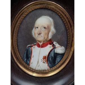 Miniature Jean Mangein  52 Ans De Services Capitaine Ancien Régime - Napoléon Diplôme Vétérance