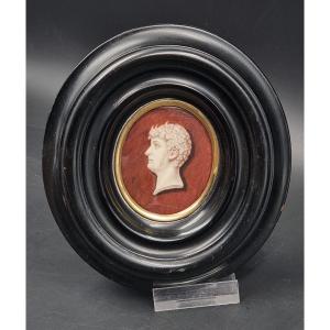 Miniature Profile Of Léonard Gaume Father Of The Artist Mélanie Gaume Besançon