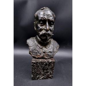  Buste Du Maréchal Foch Bronze Signé Sur l'épaule François Cogné Valsuani Fondeur Cire Perdue