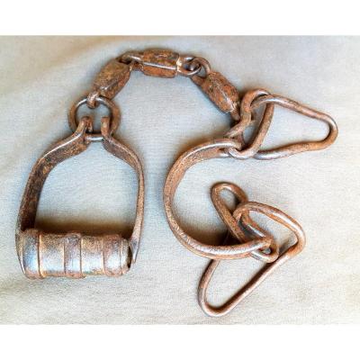 Iron, Handcuffs, Shackles Of Prisoner Or Convict Eighteenth Century