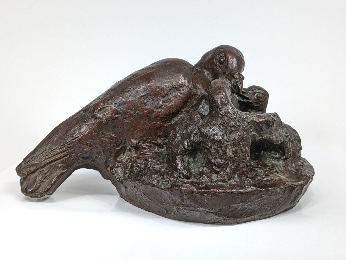 La nichée - bronze 1920-40 - Yoshitomo W.  1889-1963 - Japon  # 187-photo-2