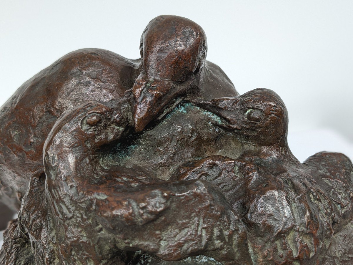 La nichée - bronze 1920-40 - Yoshitomo W.  1889-1963 - Japon  # 187-photo-4