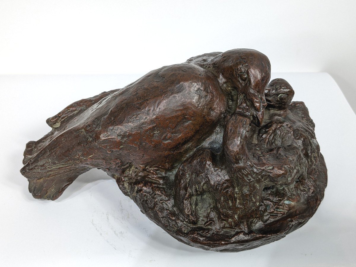 La nichée - bronze 1920-40 - Yoshitomo W.  1889-1963 - Japon  # 187-photo-5