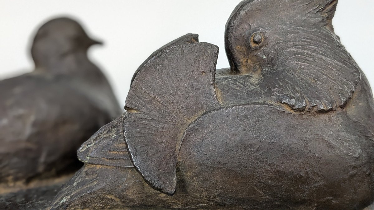 Bronze Pigeons Japan - Dated 1958 - #576-photo-2