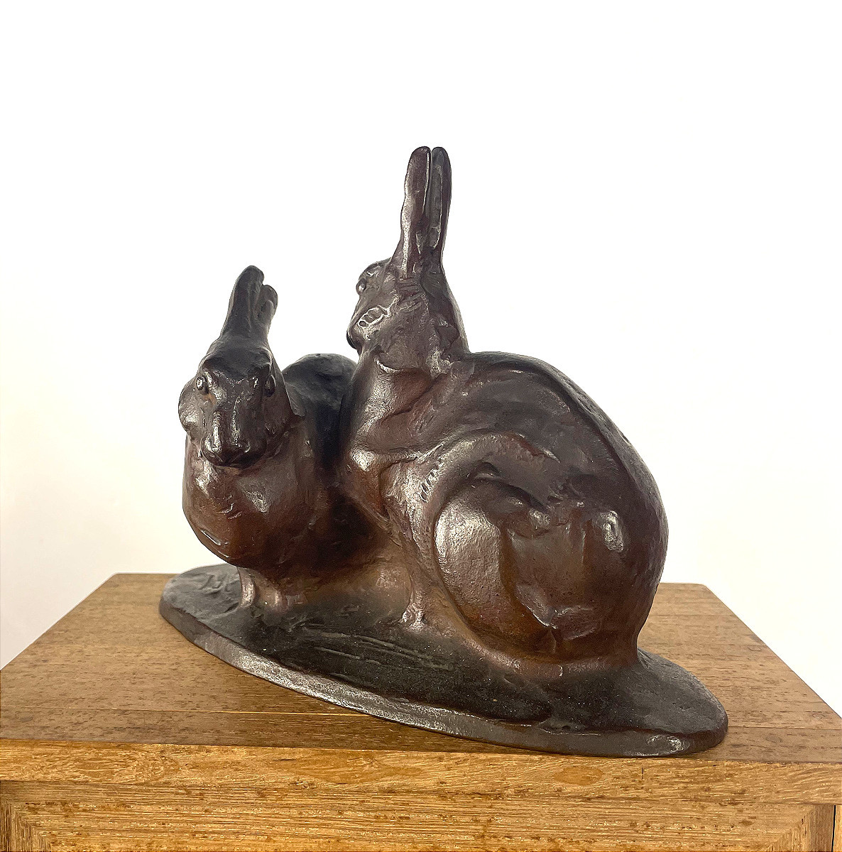 Pair Of Hares - Bronze 1930-30 By Natsume Sadayoshi (1895-1944?) #574-photo-3