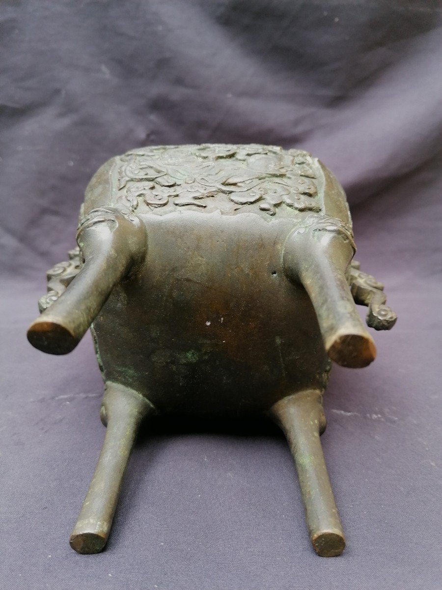 Brule Parfum - China - Japan - Ancient Bronze - Decor Of An Immortelle With A Flute --photo-4