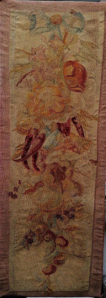 Pair Of Entre Deux Tapestries - Aubusson 19th Century - 140 X 50 Cm Each --photo-2