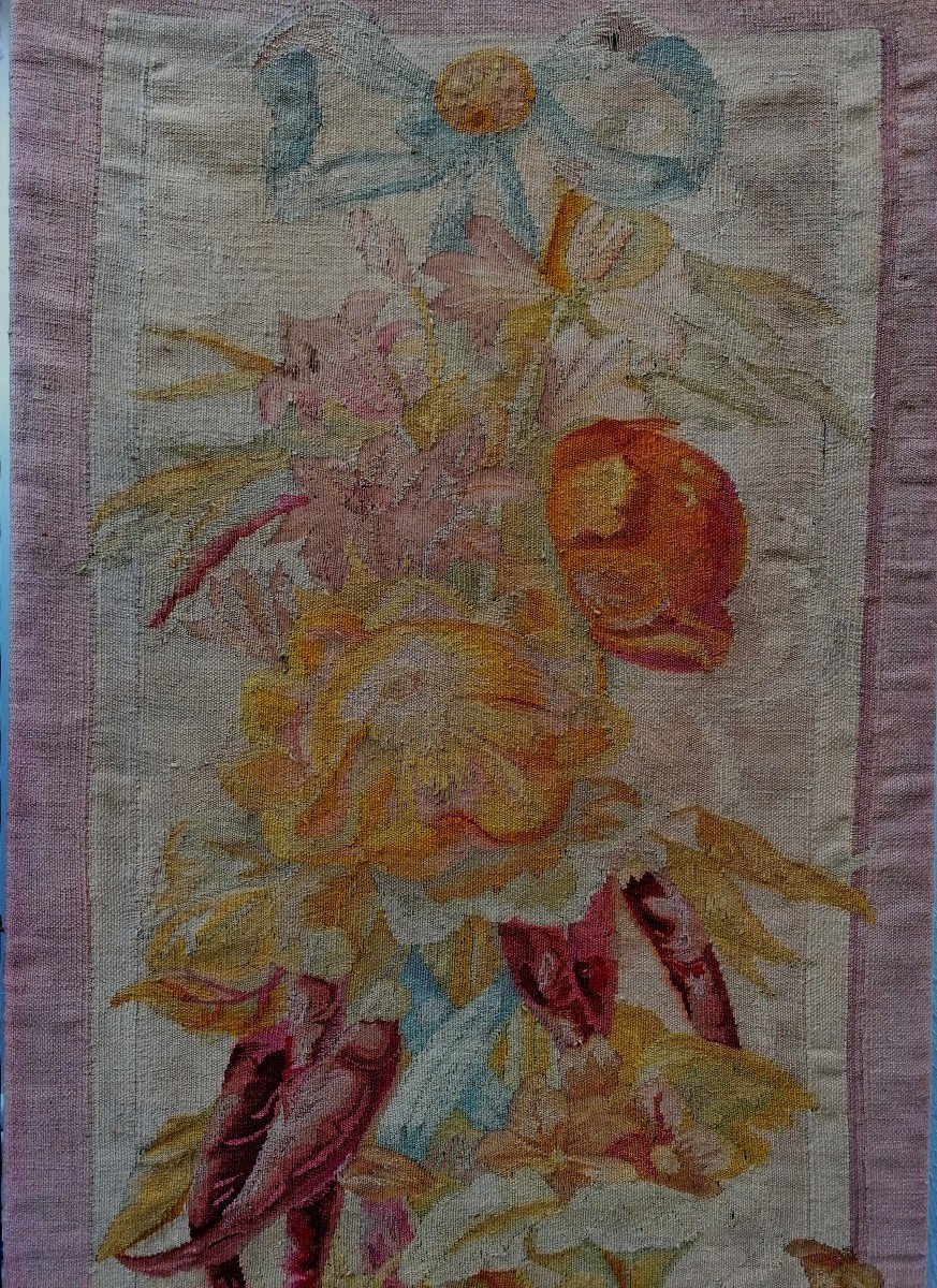 Pair Of Entre Deux Tapestries - Aubusson 19th Century - 140 X 50 Cm Each --photo-4