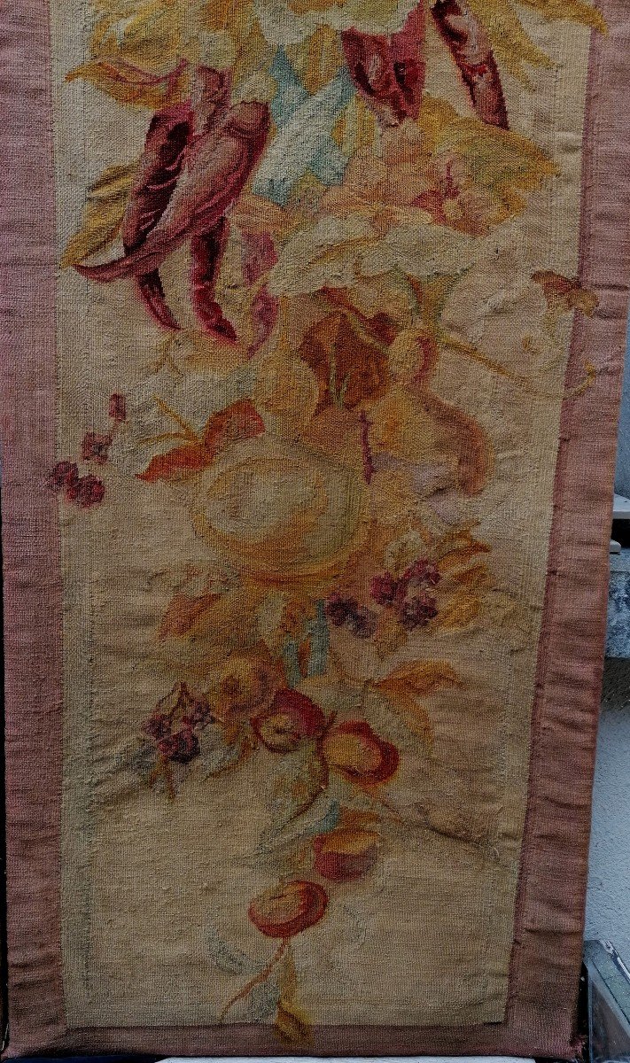 Pair Of Entre Deux Tapestries - Aubusson 19th Century - 140 X 50 Cm Each --photo-2